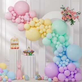145pcs البالونات الباستيل بأحجام مختلفة 18 "12" 10 "5" البالون اللاتكس جارلاند جارلاند أكيز لعيد ميلاد قوس قزح الحفلات استحمام عيد الفصح حفلات الحفلات