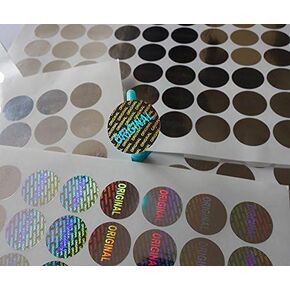 1000 pcs 16mm/0.6 "قطر الفضة الضمان الأصلي ضمان الختم ملصق Laser Hologram ملصق مرة واحدة فقط استخدم