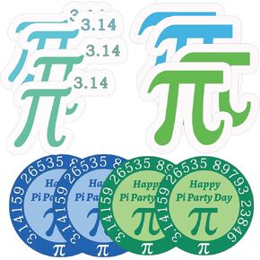 240Pcs π Symbol Decorations Scientific Labels Pi Day Commemorative Celebration Stickers 2 inch Geometric Pi Math Science Labels for Planner's Math Lover Gifts Party Classroom Decoration (2)