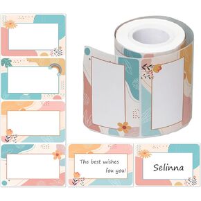 300 Pcs Boho Name Tag Stickers Self Adhesive Colorful Name Labels Nametags Labels for Classroom,Teachers,Office,Home .4 Different Designs 3.5"X 2.25"