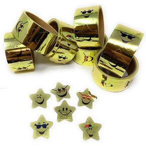 Bulk 1000 Piece Gold Star Sticker Pack - 10 Rolls of 100 Stickers Each - Stufent Reading and Grading Rewards - Jumbo Teacher Pack