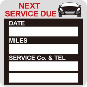 2 × 2 بوصة 102 أجهزة كمبيوتر اسم الشركة و Tel Black "Service Next Service Improved" تسميات ثابتة من السهل إزالة ملصقات تغيير الزيت - ملصقات التشابك الثابتة -بوسكورن