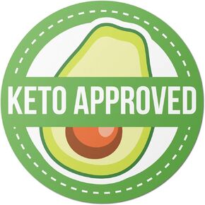 ملصقات الملصقات المعتمدة من Keto - ملصقات ملصقات من إنتاجات الغذاء المقولة لـ 1.5 "لمطاعم المزارعين Deli Grocery Store Packaging و Strongsive & Easy Peel (300 علامة على الورقة)