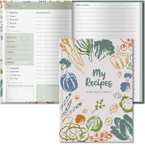 Blank Recipe Book to Write in Your Own Recipes - 224 Pages Personalized Recipe Notebook for 100 Recipes - Hardcover A5 Recipe Journal to Organize Your Recipes - Empty Cookbook to Fill in - Custom Recipe Book for Family Recipes