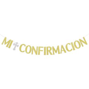 Mi InflySacion Banner - Decordacion Party Decoritions ، زينة التعميد ، بارك الله في هذا الديكور الطفل ، زواج حفلات الزفاف ، بريق الذهب