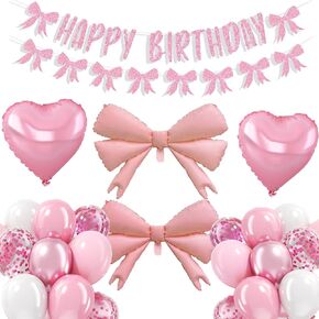 زخارف حفلة عيد ميلاد قوس أسود لفتاة ، لافتة عيد ميلاد سعيد ، إكليل قوس بلوك ، البالونات السوداء ذات القوس الأسود ، بالونات قلب القوس لزخارف حفلة عيد ميلاد B-O-W