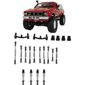 RC Car Upgrade Spare Kit, Aluminum Alloy Shocks Absorber RC Car Pull Rod Kit for WPL C24 C14 C14K C24K RC Car (Titanium)