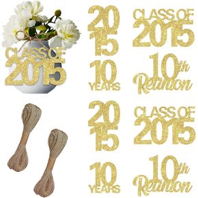 24pcs 10th Class Reunion Tags Blue 2015 Reunion Tags Decorations Class of 2015 Reunion Decorations 10th High School Class Decorations for High School 10 Year Reunion Decorations