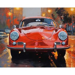 Zuvrdiai Paint by Numbers Canvas Painting Set ، سيارة رياضية للسيارات الرجعية ، DIY Paint by Number Atton