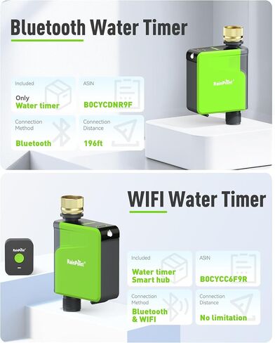 RAINPOINT WiFi Sprinkler Timer, Brass Inlet Smart Hose Timer for Watering, Smart Water Timer for Garden Hose with Hub, APP & Voice Control, Automatic Irrigation System for Lawns and Yard in Kuwait