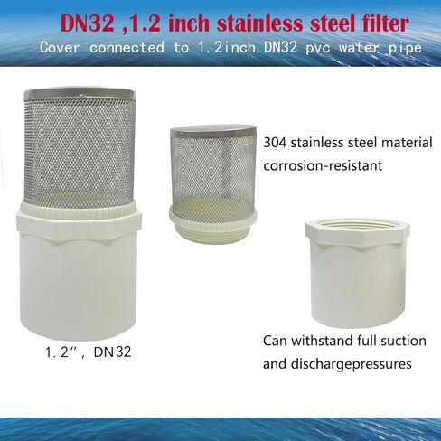 DN20 inch Suction Strainers Stainless Steel Filter Cover Connected to 3/4" DN20 PVC Water Pipe Used to Remove Debris and Reduce Solid Entry in Saudi Arabia