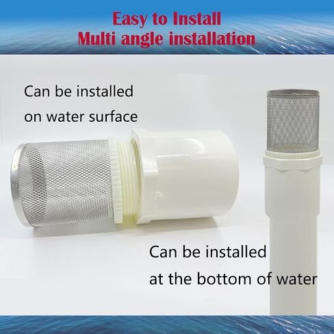 DN20 inch Suction Strainers Stainless Steel Filter Cover Connected to 3/4" DN20 PVC Water Pipe Used to Remove Debris and Reduce Solid Entry in Saudi Arabia