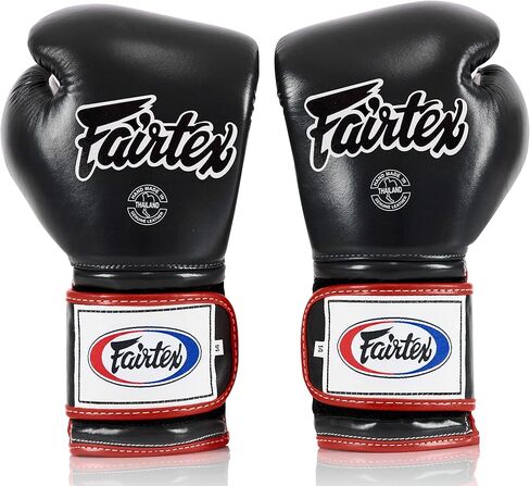 Fairtex Muay Thai Boxing Gloves BGV9 - Heavy Hitter Mexican Style Training & Sparring Gloves for Kick Boxing MMA K69 (Yellow/Black/Black Piping, 14 oz) in Saudi Arabia