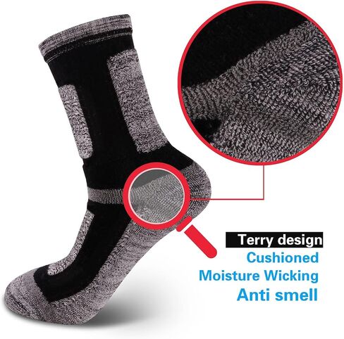 YUEDGE Women's Walking Hiking Socks 5 Pairs Anti Sweat Cushioned Athletic Crew Socks Boot Socks For Ladies 6-11 in Kuwait