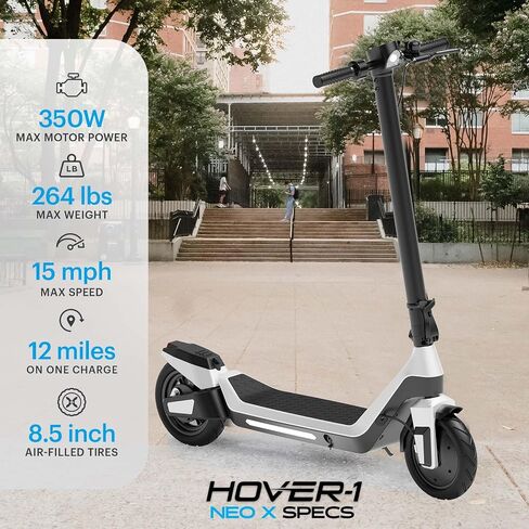 Hover-1 Neo Family Foldable Electric Scooter with 300W/250W/200W Rated Brushless Motor, 16/14/12 mph Max Speed, 8.5"/6.5" Wheels, 10/7 Mile Range Commuting Scooter for Kids & Teens Aged 4 to 16 in Saudi Arabia
