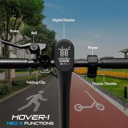 Hover-1 Neo Family Foldable Electric Scooter with 300W/250W/200W Rated Brushless Motor, 16/14/12 mph Max Speed, 8.5"/6.5" Wheels, 10/7 Mile Range Commuting Scooter for Kids & Teens Aged 4 to 16 in Saudi Arabia