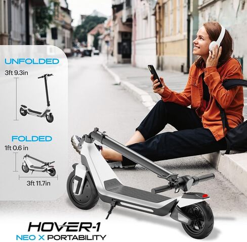 Hover-1 Neo Family Foldable Electric Scooter with 300W/250W/200W Rated Brushless Motor, 16/14/12 mph Max Speed, 8.5"/6.5" Wheels, 10/7 Mile Range Commuting Scooter for Kids & Teens Aged 4 to 16 in Saudi Arabia