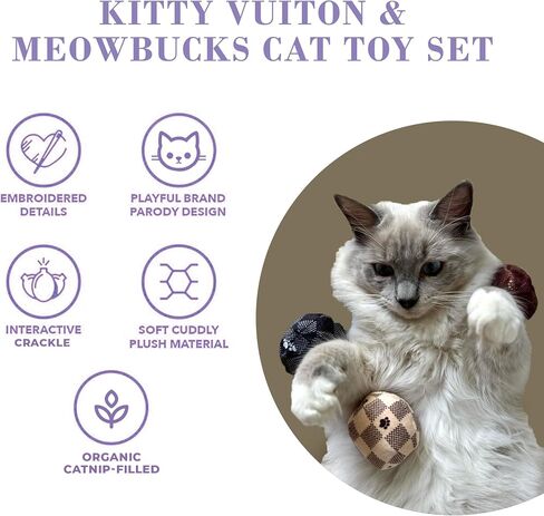 Haute Diggity Kitty Cowgirl Set, Plush Cat Toys Catnip Filled with Interactive Crackle Sound, Safe & Durable Toys for Cat & Kitten, 2 Pcs in Kuwait