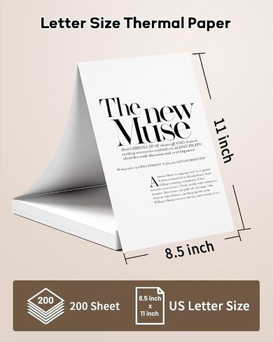 Thermal Printer Paper 8.5 X 11 Inch, Compatible with Phomemo M08F Thermal Paper, US Letter Continuous Paper - Compatible With M08F M832 M833 M834 M835 and Other Thermal Portable Printer, 100 Sheets in Kuwait