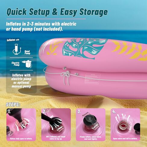 JOSEN Pool Floats Adult, Inflatable Tanning Pool - Extra Large Pool Floats for Adults Heavy Duty, Round Pool Rafts, River Lake Floaties Water Floats with Cup Holders in Kuwait