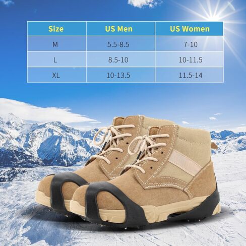 مقابض ثلج غير قابلة للانزلاق من Xproutdoor، مشابك جر قوية 11 مسمارًا فولاذيًا، للأحذية والأحذية طويلة الرقبة، المشي على الجليد على الجليد in Saudi Arabia