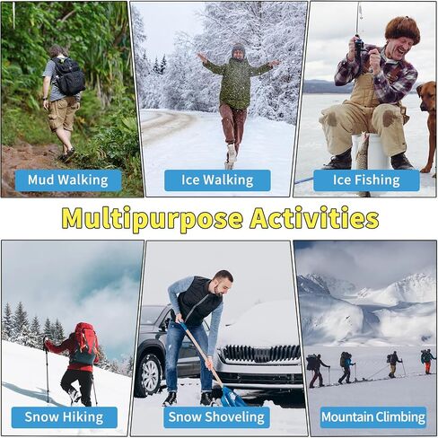 مقابض ثلج غير قابلة للانزلاق من Xproutdoor، مشابك جر قوية 11 مسمارًا فولاذيًا، للأحذية والأحذية طويلة الرقبة، المشي على الجليد على الجليد in Saudi Arabia
