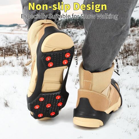 مقابض ثلج غير قابلة للانزلاق من Xproutdoor، مشابك جر قوية 11 مسمارًا فولاذيًا، للأحذية والأحذية طويلة الرقبة، المشي على الجليد على الجليد in Saudi Arabia