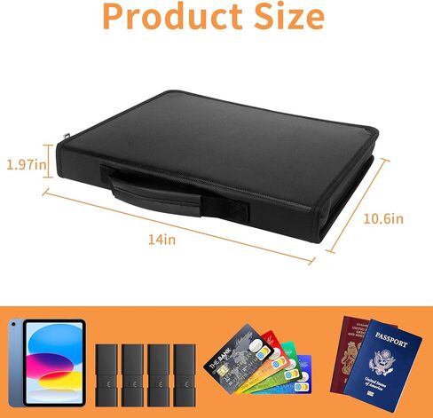 Accordion File Organizer, 12 Pocket Expanding File Folder with Multi Pockets Fireproof Folder with Zipper & Labels Portable Business Fire Safe Storage for Letter A4 Files and More in Kuwait