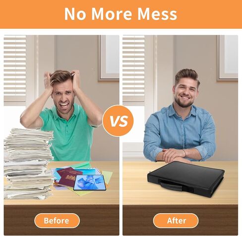 Accordion File Organizer, 12 Pocket Expanding File Folder with Multi Pockets Fireproof Folder with Zipper & Labels Portable Business Fire Safe Storage for Letter A4 Files and More in Kuwait