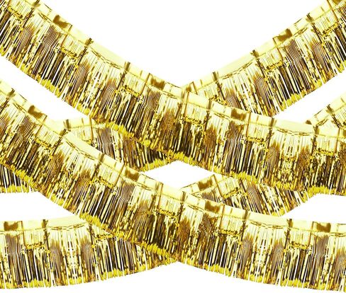 4 Pack 10 Feet Black Orange Halloween Parade Float Decorations for Trailer Car, Foil Fringe Tinsel Streamers Banner Garland for Halloween Graduation Homecoming Party Decoration (Black Orange) in Saudi Arabia