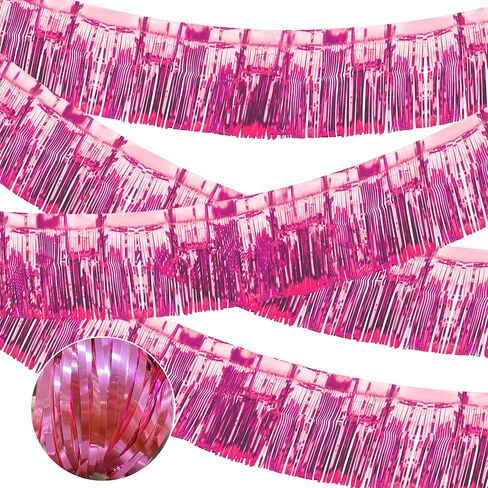 4 Pack 10 Feet Black Orange Halloween Parade Float Decorations for Trailer Car, Foil Fringe Tinsel Streamers Banner Garland for Halloween Graduation Homecoming Party Decoration (Black Orange) in Saudi Arabia