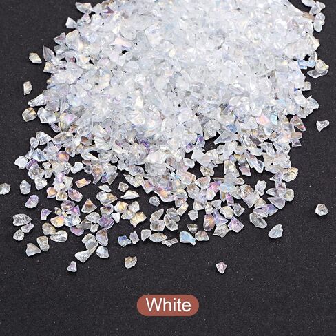 uxcell 20g Crushed Glass Chips, 2-4mm Irregular Metallic Chunky Glitter Glass for Craft DIY Jewelry Vase Filler Epoxy Resin Decoration Purple in Saudi Arabia