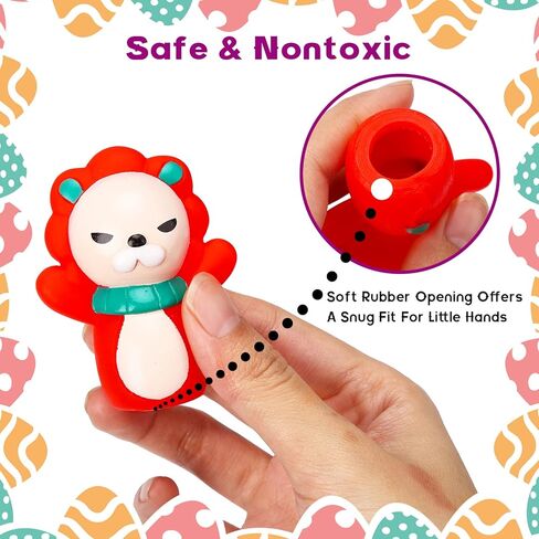 ThinkMax 12pcs Unisex Easter Animal Finger Puppets Toy Pack for Easter Party, Hunt, Basket, Classroom (12 pcs) in Kuwait
