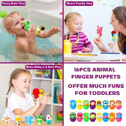 ThinkMax 12pcs Unisex Easter Animal Finger Puppets Toy Pack for Easter Party, Hunt, Basket, Classroom (12 pcs) in Kuwait