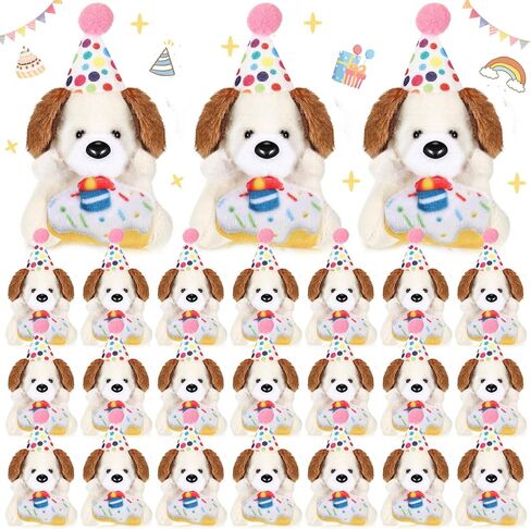 24 Pcs Birthday Mini Elephant Stuffed Animals Small Plush Elephant Keychains Set with Birthday Hats Birthday Mini Stuffed Animals Keychains Bulk for Party Favor in Saudi Arabia