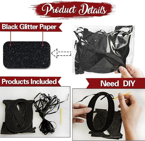 Black Glitter Happy Mother's Day Banner, Feliz Dia Mama/Feliz Dia De Las Madres, Mother's Day Party Decorations Supplies in Saudi Arabia