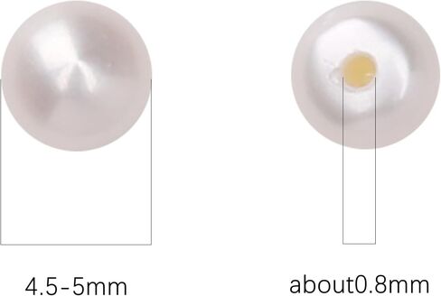 Natural Half Drilled Pearl Beads White 4.5-5mm 12pcs AAAA Freshwater Cultured Loose Gemstone Beads for DIY Stud Earring Jewelry Making in Kuwait