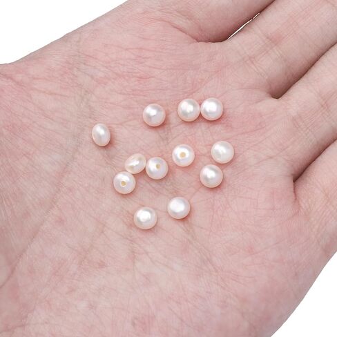 Natural Half Drilled Pearl Beads White 4.5-5mm 12pcs AAAA Freshwater Cultured Loose Gemstone Beads for DIY Stud Earring Jewelry Making in Kuwait