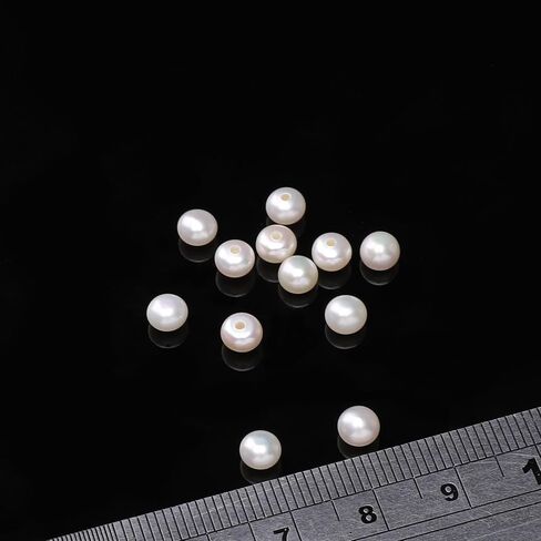 Natural Half Drilled Pearl Beads White 4.5-5mm 12pcs AAAA Freshwater Cultured Loose Gemstone Beads for DIY Stud Earring Jewelry Making in Kuwait
