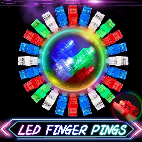 60 Pcs LED Finger Lights, Led Party Finger Lights, Finger Flashlights Light Up Ring Lights Toys, Glow in The Dark Party Supplies, Finger Ring Toys for Holiday,Concert Shows,Raves, 4 Color in Saudi Arabia