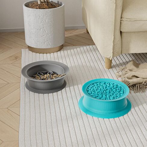 2 in 1 Slow Feeder Dog Bowl, Double Sided Dog Feeding Bowls Silicone Cats Slow Feeder Lick Mat Cat Lick Pad for Dry Food, Wet Food and Raw Food, Prevents Overfeeding for Small Medium Large Dogs in Saudi Arabia