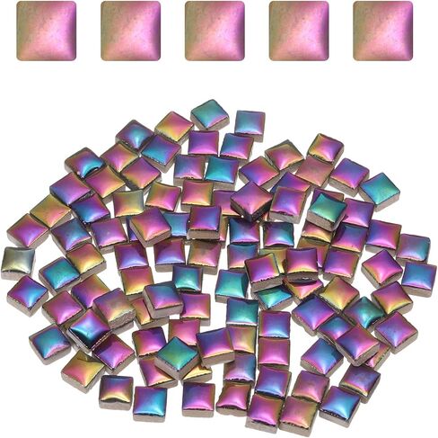 uxcell 100g Square Mosaic Tiles, Colorful Ceramic Mosaic Tiles for Crafts Bulk Mosaic Supplies for Home Decoration Art Crafts DIY Projects, 0.4 x 0.4Inch, Laser Blue in Saudi Arabia