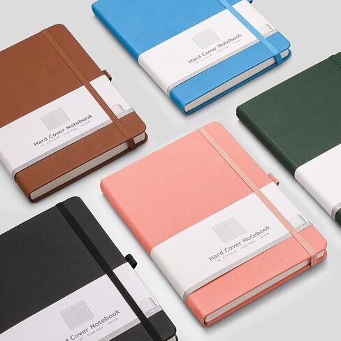 AHGXG Dotted Bullet Grid Journal 2 Pack - A5 Dot Grid Notebook Softcover, Medium 5.75'' × 8.38'', 320 Numbered Pages, 120gsm Thick Dotted Paper, Soft Leather Cover (Black Green) in Kuwait