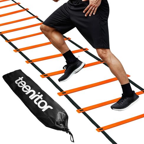 Teenitor Agility Ladder 21 Rung 29.5ft Speed Ladder Training Ladder for Soccer, Speed, Football Fitness Feet Training Carry Bag Agility Training Equipment, Sports Agility Ladders for Kids in Saudi Arabia