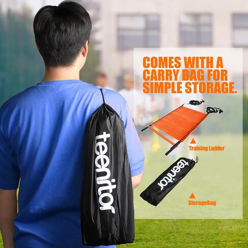 Teenitor Agility Ladder 21 Rung 29.5ft Speed Ladder Training Ladder for Soccer, Speed, Football Fitness Feet Training Carry Bag Agility Training Equipment, Sports Agility Ladders for Kids in Saudi Arabia