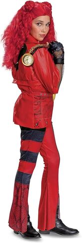 Disguise Girls Descendants Red Deluxe Costume, Official Disney Descendants the Rise of Red Costume Jumpsuit, Wig Not Included in Kuwait