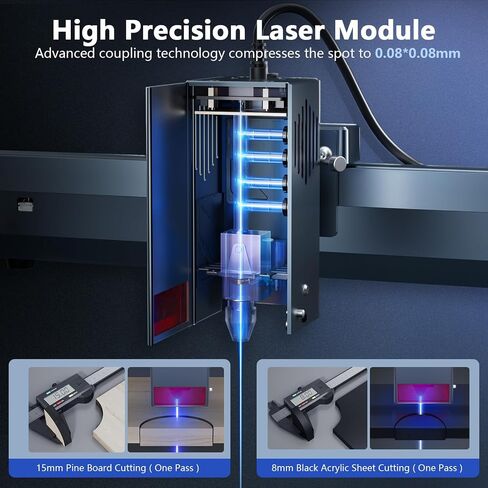 ORTUR Laser Master 3 with Foldable Feet FFT1.0 and Laser Rotary Chuck YRC1.0, 10000mW Output Laser Cutter, App Control Laser Engraver for Wood and Metal, Laser Class 4 in Kuwait