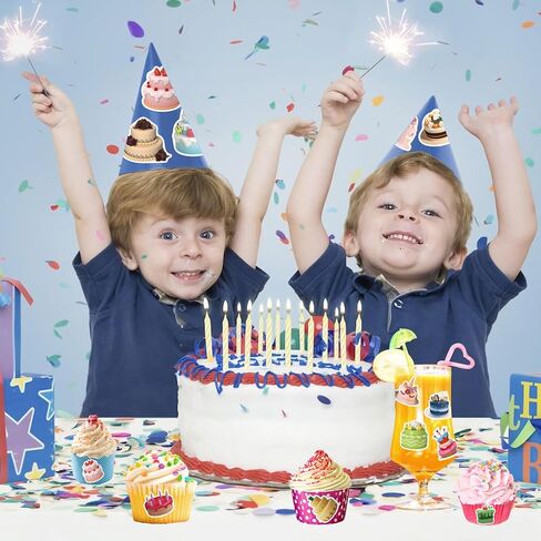 50pcs ملصقات عيد ميلاد سعيد للأطفال المراهقين فينيل مقاوم للماء ملصقات حفلة عيد ميلاد لطيفة لزجاجات المياه الكرتون ملصقات عيد ميلاد سعيد للهدية المحمول هيدروفاسك اليومية in Kuwait