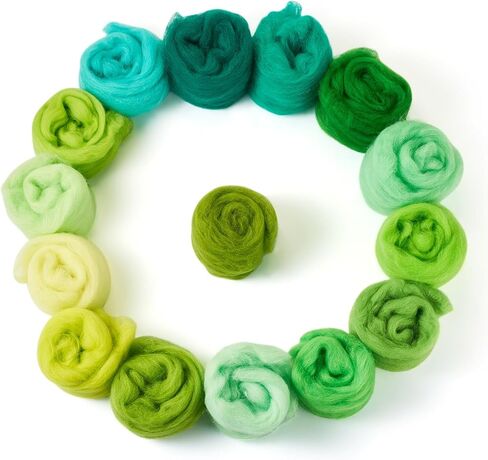 Beadthoven 8 Colors Felting Wool Roving 40G Curly Wool Needle Felting Wool Roving Yarn Kit Fiber Wool Roving for Doll Hair, Animals, DIY Hand Spinning, Wet Felting, Weaving Materials Warm Color in Saudi Arabia