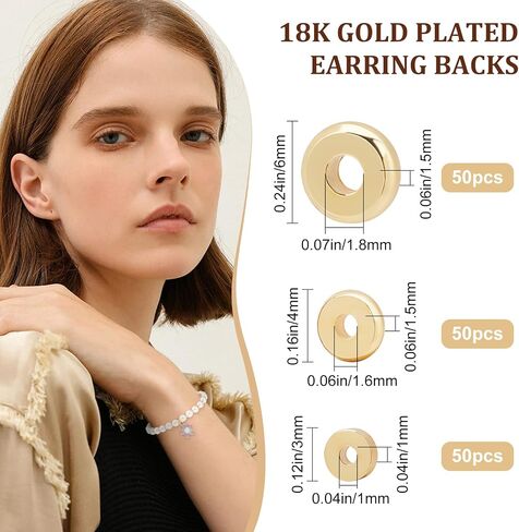 Beebeecraft 150Pcs 3 Size Flat Round Rondelle Spacer Beads 18K Gold Plated Disc Loose Jewelry Making Beads for DIY Bracelet Earring Necklace in Saudi Arabia